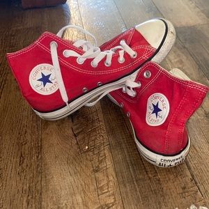 Red converse womens 7.5